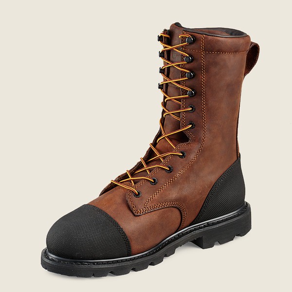 Red Wing Safety Boots Truwelt - 10-inch Insulated Waterproof Toe Metguard - Brown/Black - Mens YZF21